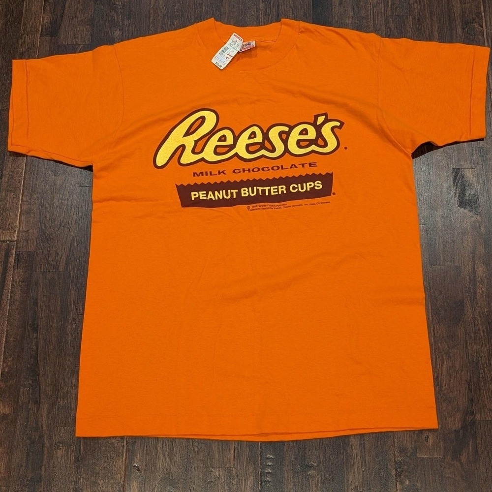 New Vintage 90s USA Reese's T-Shirt Mens Large Peanut Butter Cups Tee Deadstock
